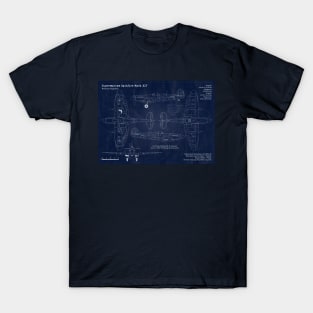 Supermarine Spitfire Mark XIV Blueprint T-Shirt